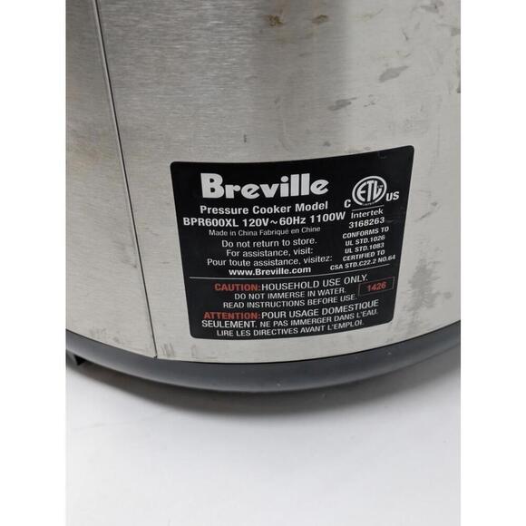 Breville BPR600XL The Fast Slow Cooker & Pressure Cooker Steamer 6-Qt - Picture 3 of 9